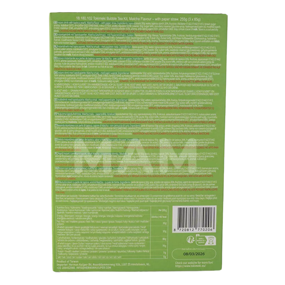 TOKIMEKI Bubble Tea Kit Matcha Flavour 255G