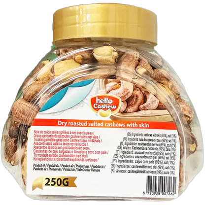 HELLO CASHEW Cashews Geröstet m. Haut 250G