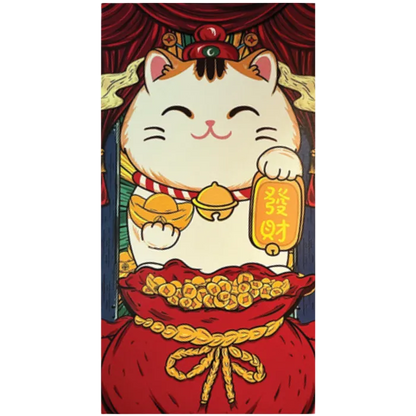 Roter Umschlag Hong Bao Glückskatze C 5Stk p.Pack