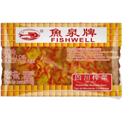 FISH WELL Eingelegter Senfkohl Chilli Öl 500G