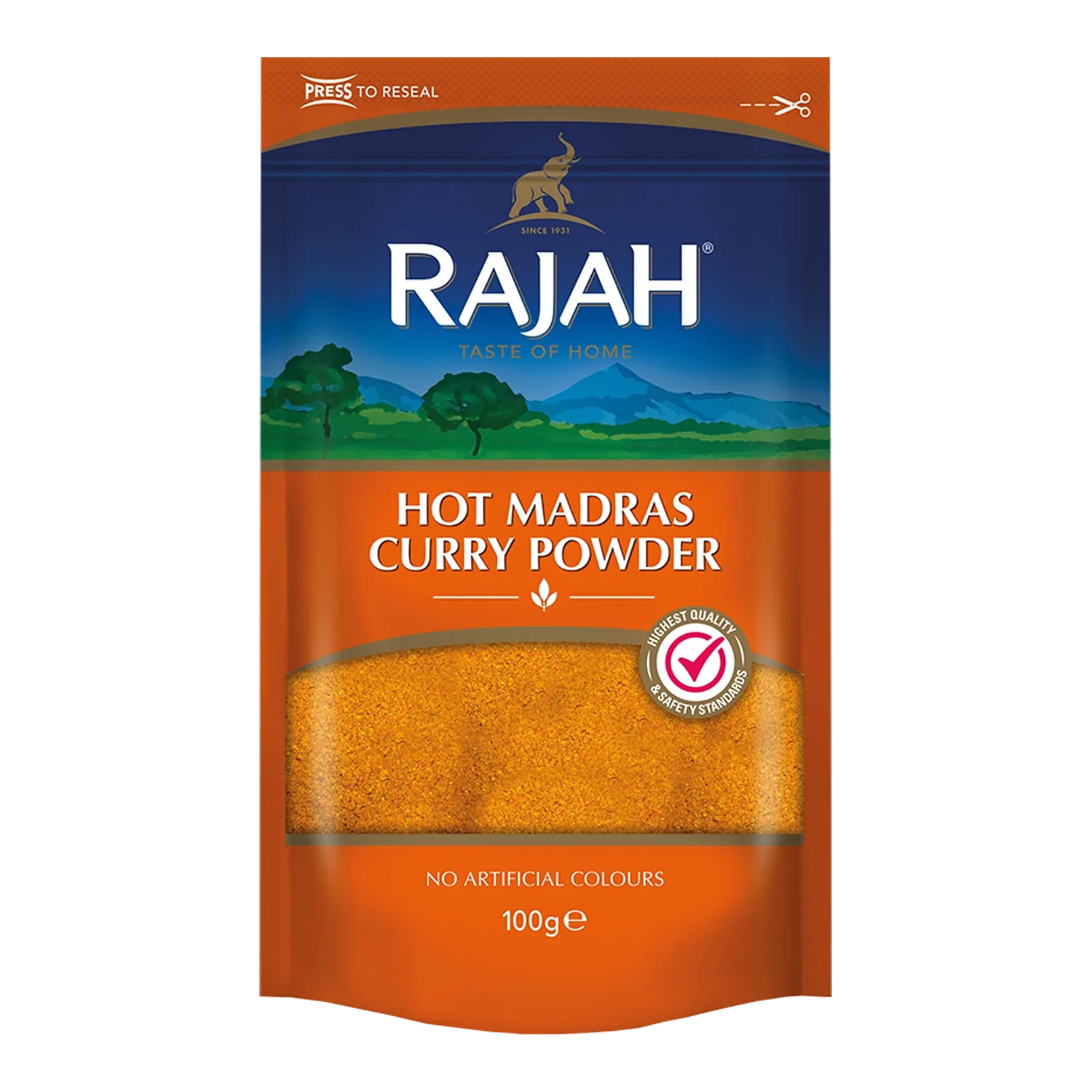 Rajah Hot Madras Curry Pulver 100G
