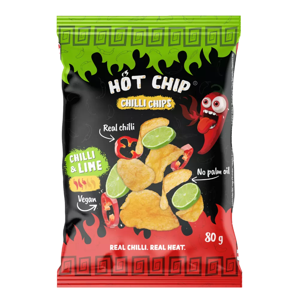 HOT CHIP Kartoffelchips Chilli & Limette 80G