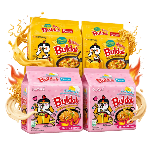 SAMYANG Buldak Cheese & Carbonara Bestseller Set – 20x Hot Chicken Ramen